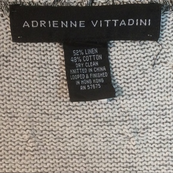 Adrienne Vittadini Black Grey Open Front Cardigan - Picture 4 of 6